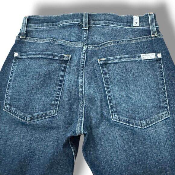 7 For All Mankind Carsen Denim Jeans Blue Straight Casual Midrise Women's Sz 29 - Picture 10 of 13
